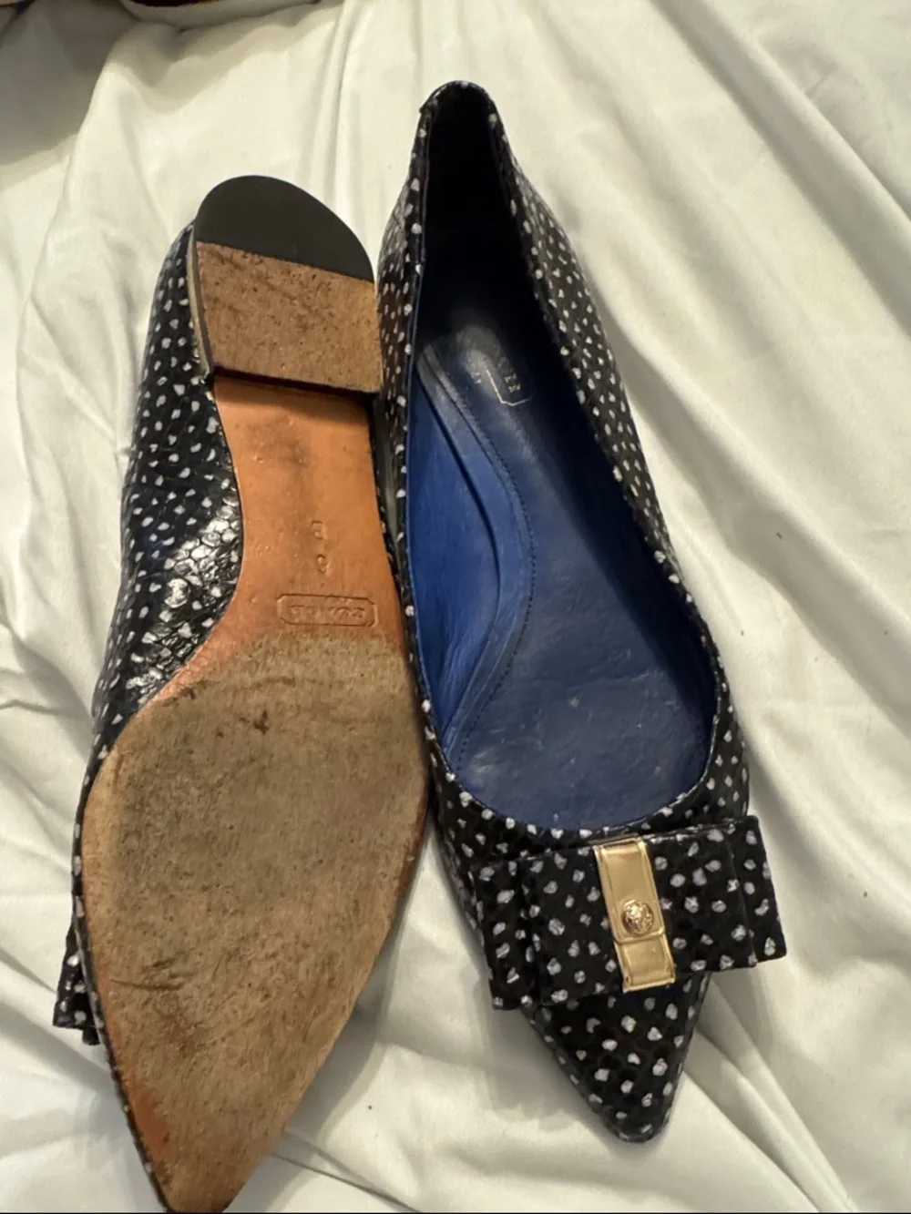 Coach Black and White Polka Dot Women's Ballet Flat